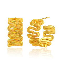 18K Gold-Plated Snake Huggie Earrings