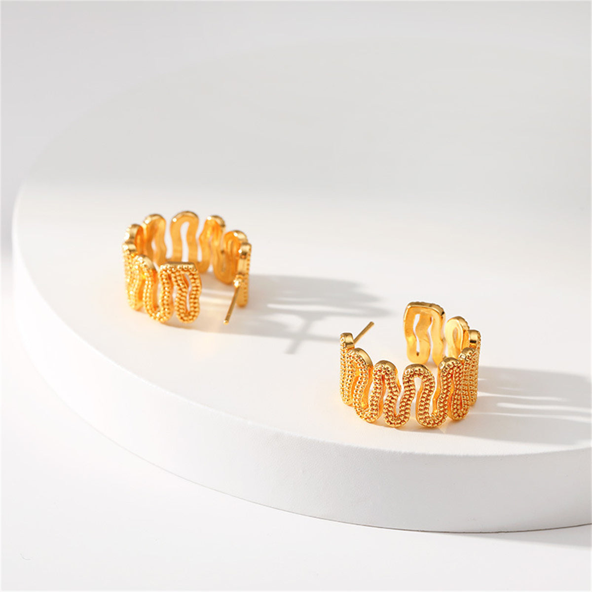 18K Gold-Plated Snake Huggie Earrings