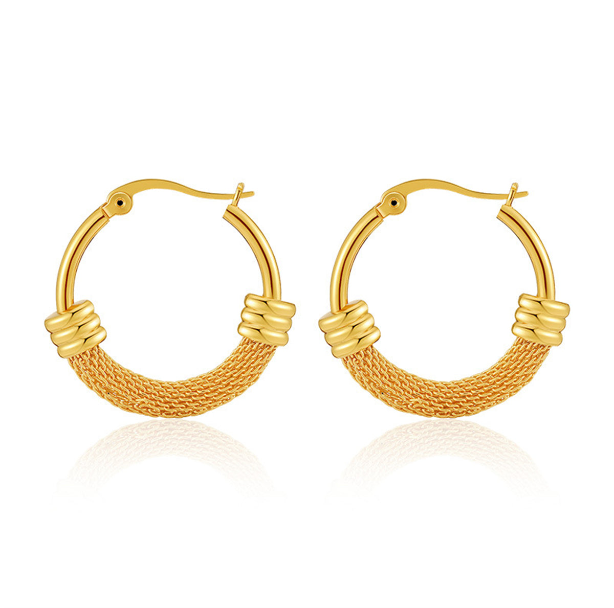 18K Gold-Plated Textured Huggie Earrings