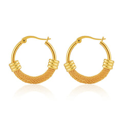 18K Gold-Plated Textured Huggie Earrings