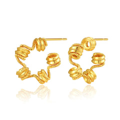 18K Gold-Plated Spring Star Huggie Earrings