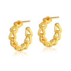 18K Gold-Plated Curb-Chain Huggie Earrings