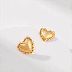 18K Gold-Plated Heart Stud Earrings