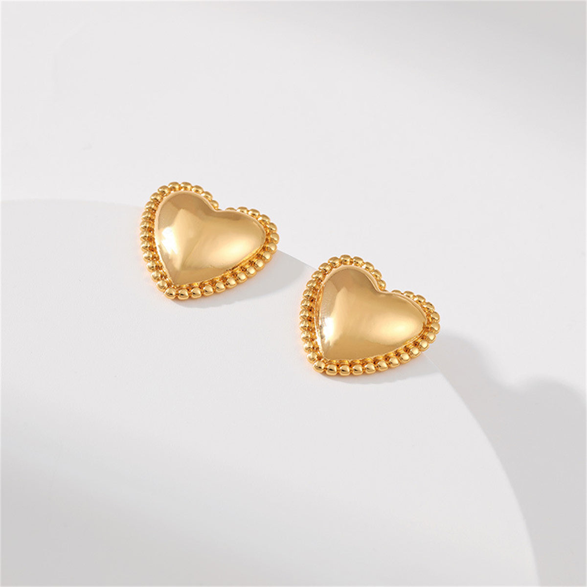 18K Gold-Plated Heart Stud Earrings