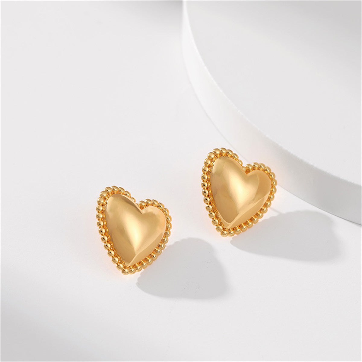 18K Gold-Plated Heart Stud Earrings