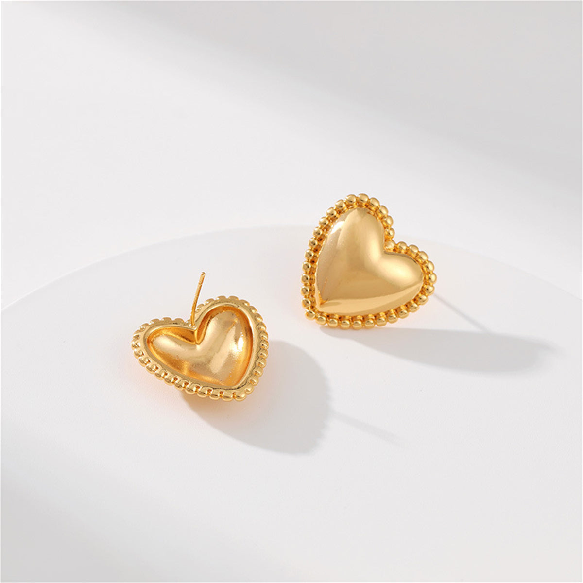 18K Gold-Plated Heart Stud Earrings