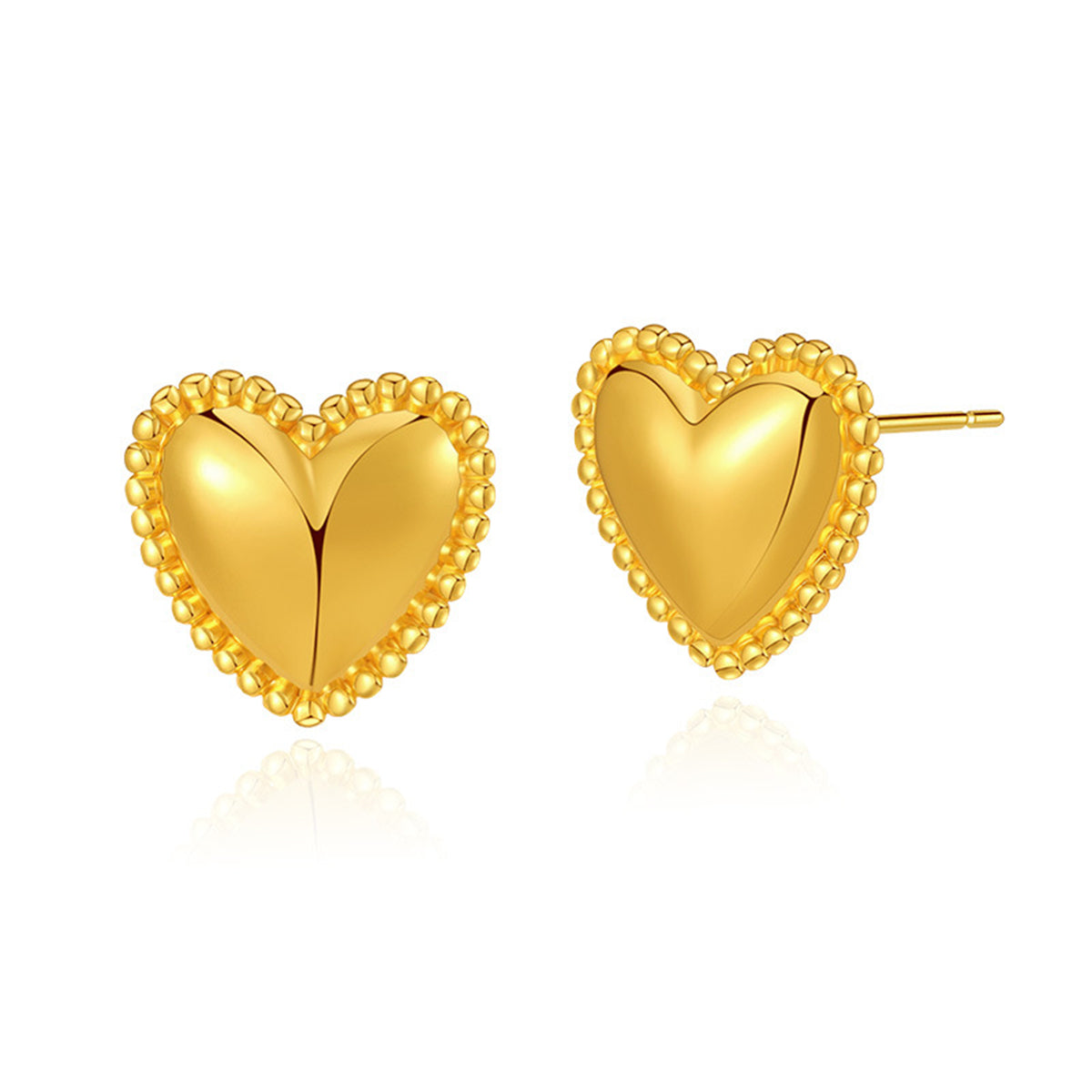 18K Gold-Plated Heart Stud Earrings