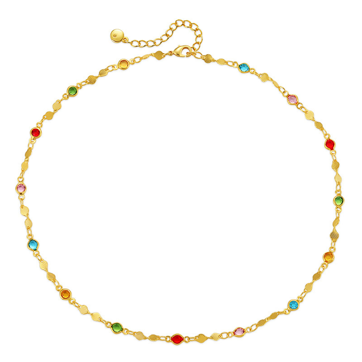 Multicolor Crystal & 18K Gold-Plated Station Necklace