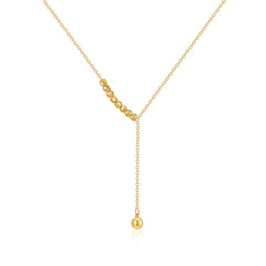 18K Gold-Plated Bead Lariat Necklace