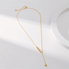 18K Gold-Plated Bead Lariat Necklace