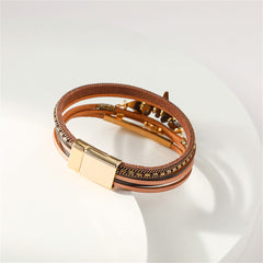 Brown Synthetic Stone Layered Bracelet