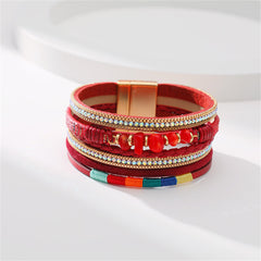 Red Polystyrene & Resin Layered Bracelet