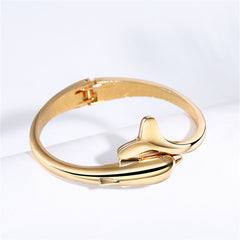 18K Gold-Plated Dolphin Hinged Bangle