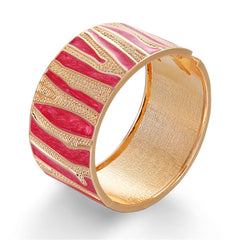 Red Enamel & 18K Gold-Plated Branch Bangle