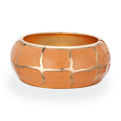 Orange Enamel & 18K Gold-Plated Bricks Bangle