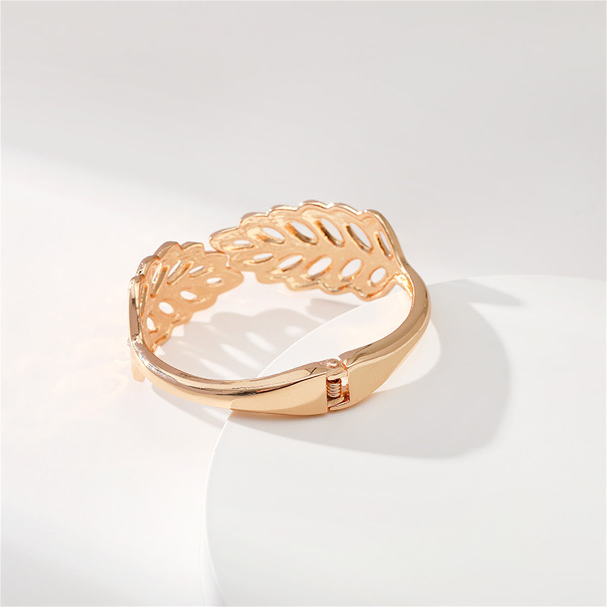 Cubic Zirconia & 18K Gold-Plated Rattan Hinged Bangle