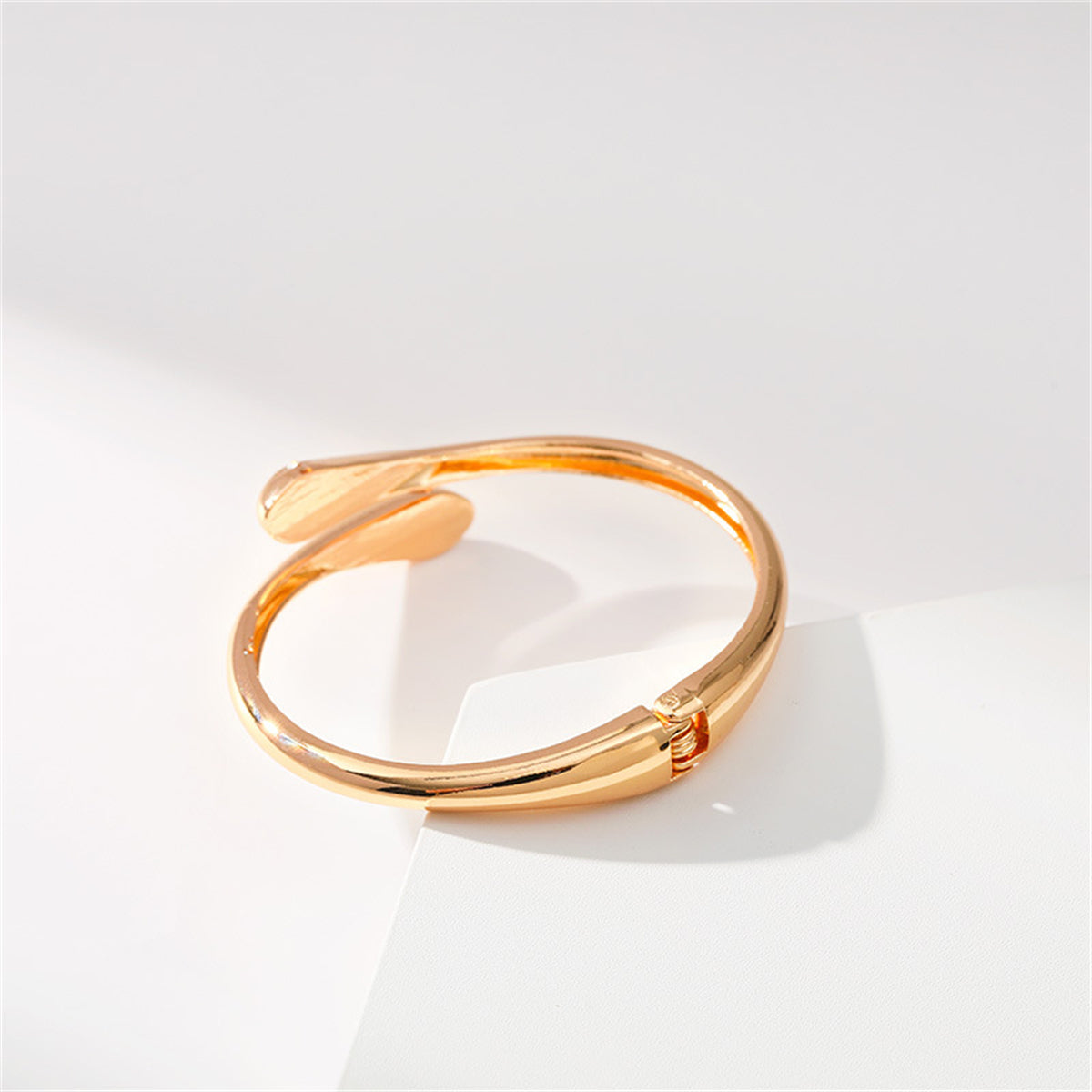 Cubic Zirconia & 18K Gold-Plated Double Snakes Hinge Bypass Bangle