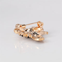 Yellow Enamel & Cubic Zirconia 18K Gold-Plated Bee Brooch