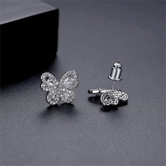 Crystal & Clear Cubic Zirconia Butterfly Stud Earrings