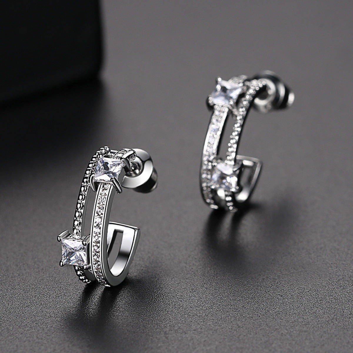 Crystal & Cubic Zirconia Huggie Earrings