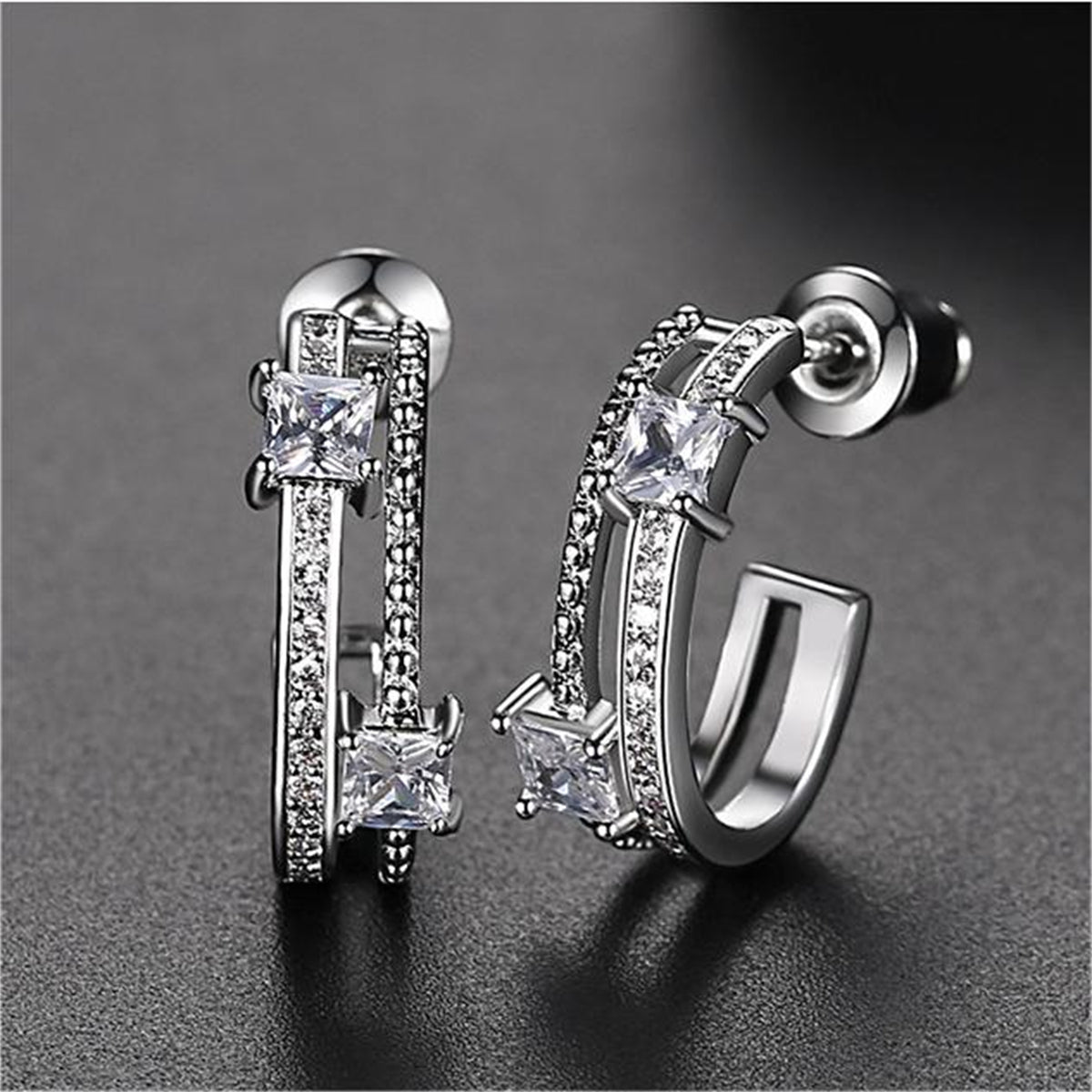 Crystal & Cubic Zirconia Huggie Earrings