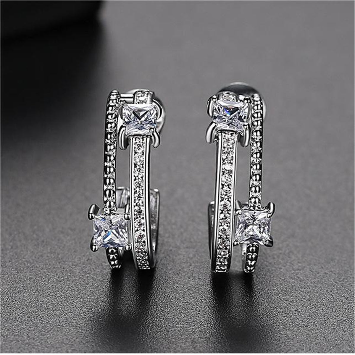 Crystal & Cubic Zirconia Huggie Earrings