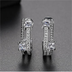 Crystal & Cubic Zirconia Huggie Earrings