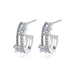 Crystal & Cubic Zirconia Huggie Earrings