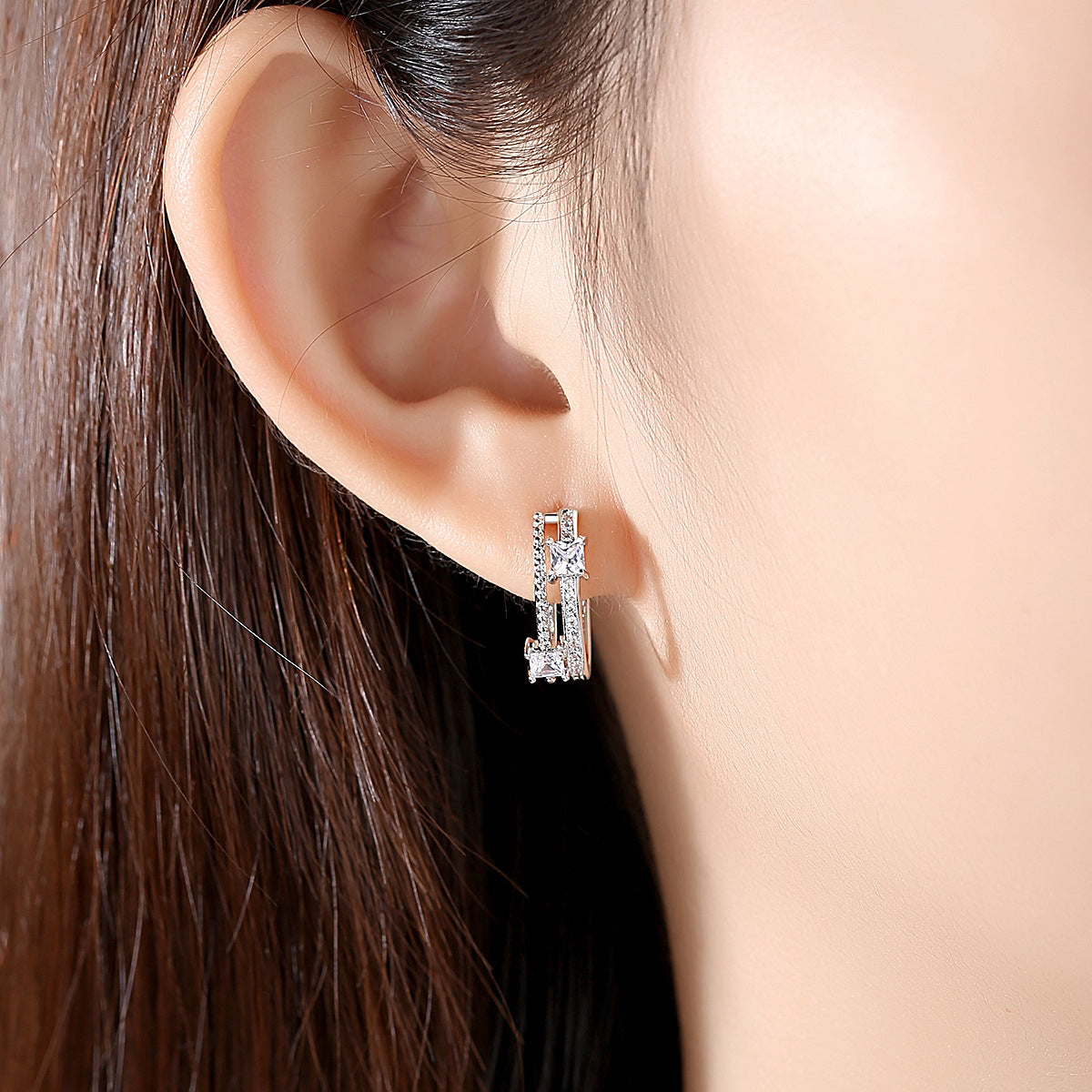 Crystal & Cubic Zirconia Huggie Earrings