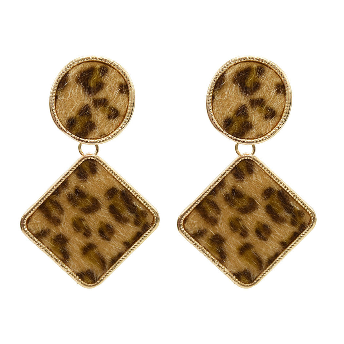 Yellow Gabardine & 18K Gold-Plated Leopard Print Drop Earrings