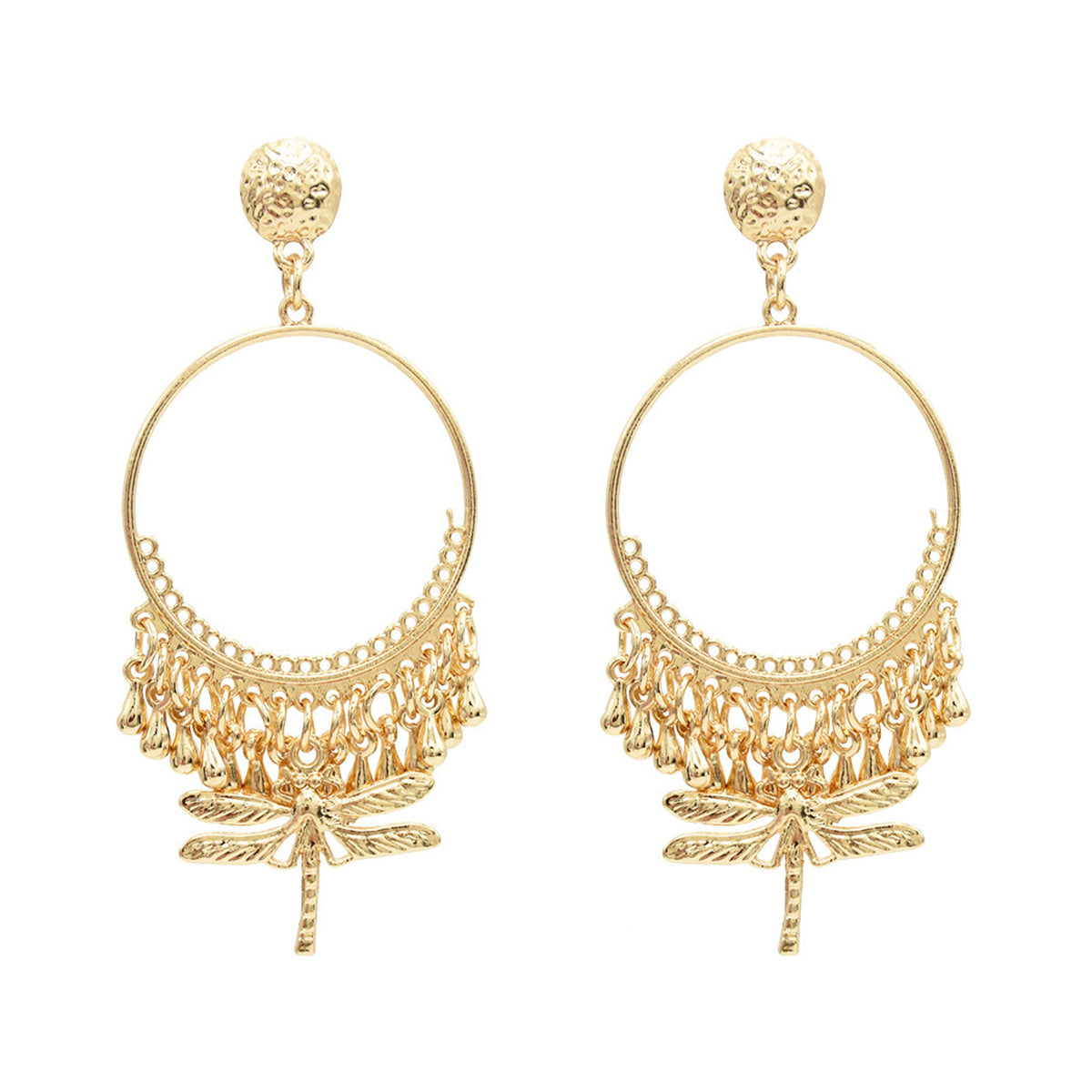 18K Gold-Plated Dragonfly Hoop Earrings