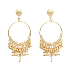 18K Gold-Plated Dragonfly Hoop Earrings