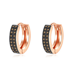 Yellow Cubic Zirconia & 18K Rose Gold-Plated Huggie Earrings