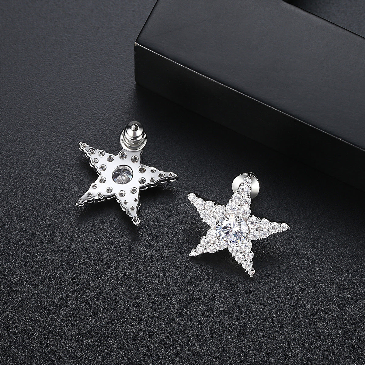 Crystal & Cubic Zirconia Silver-Plated Star Stud Earrings