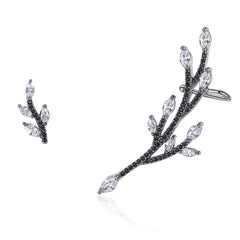 Crystal & Cubic Zirconia Branch Stud Earring & Ear Cuff