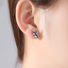 Crystal & Cubic Zirconia Branch Stud Earring & Ear Cuff