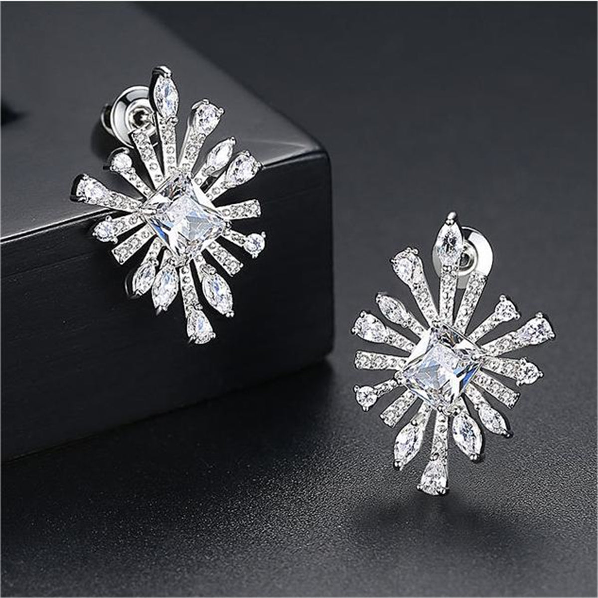 Crystal & Cubic Zirconia Botanical Stud Earrings