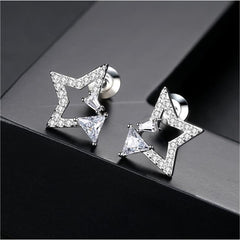 Crystal & Cubic Zirconia Star Stud Earrings