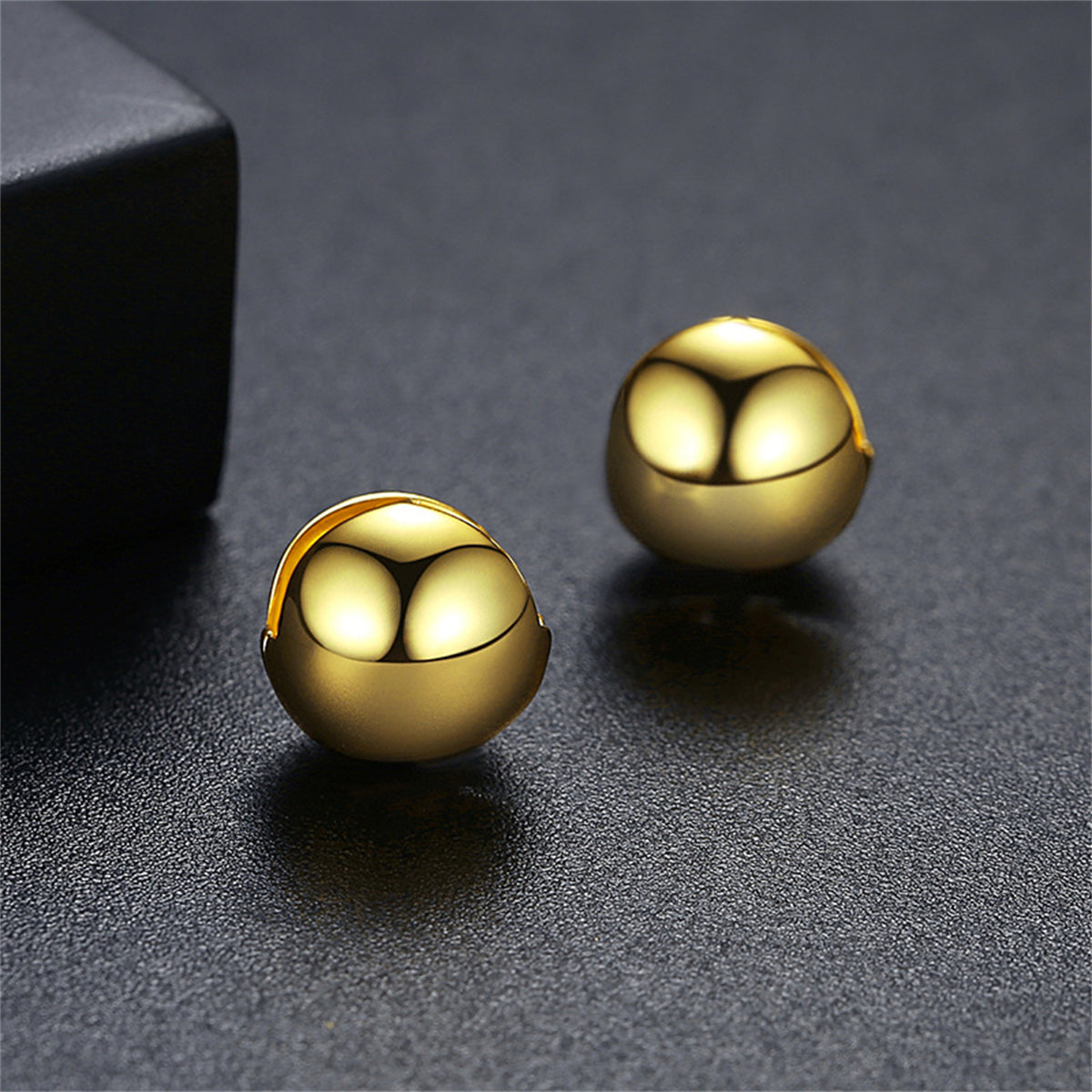 18K Gold-Plated Ball Huggie Earrings