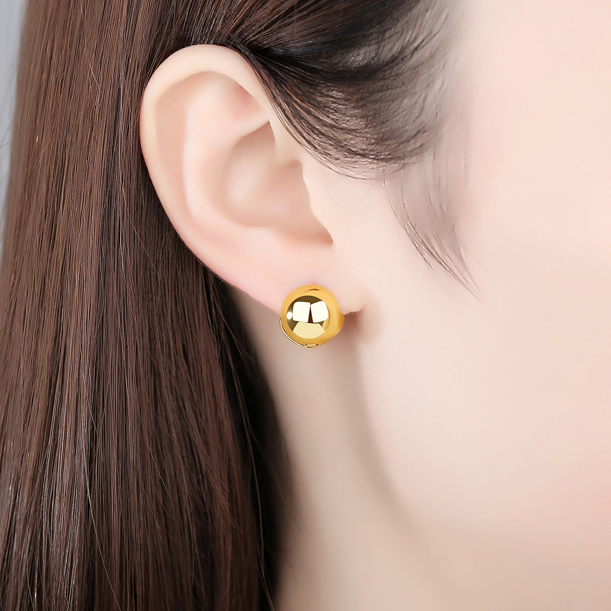 18K Gold-Plated Ball Huggie Earrings