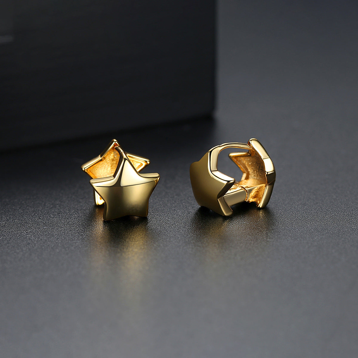 18K Gold-Plated Star Huggie Earrings