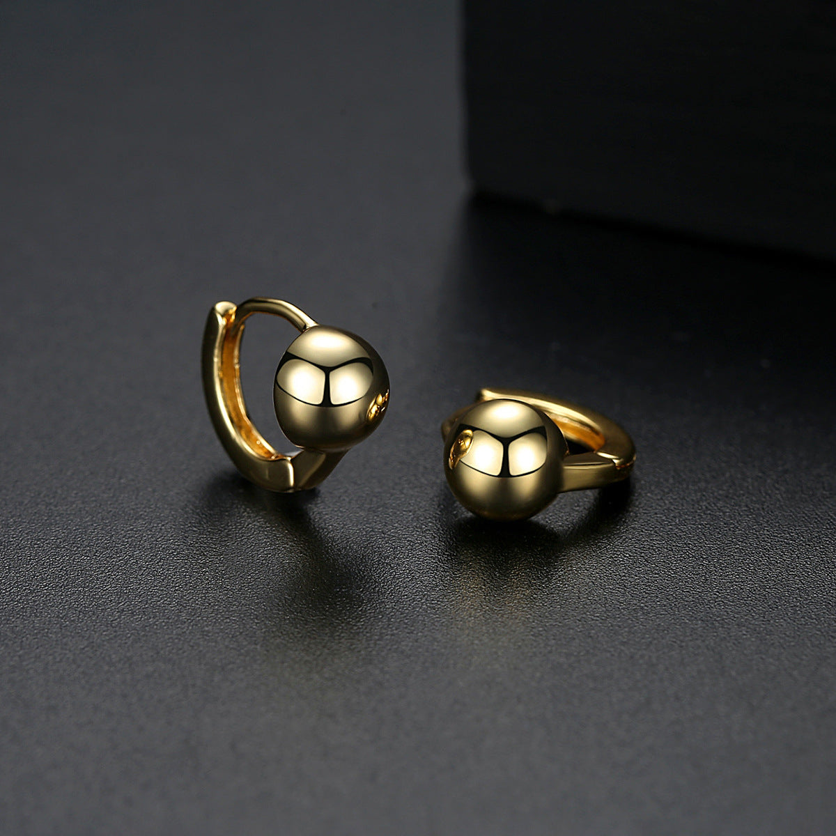 18K Gold-Plated Ball Huggie Earrings