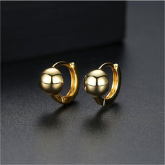 18K Gold-Plated Ball Huggie Earrings