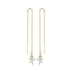 Crystal & 18K Gold-Plated Geometric Threader Earrings