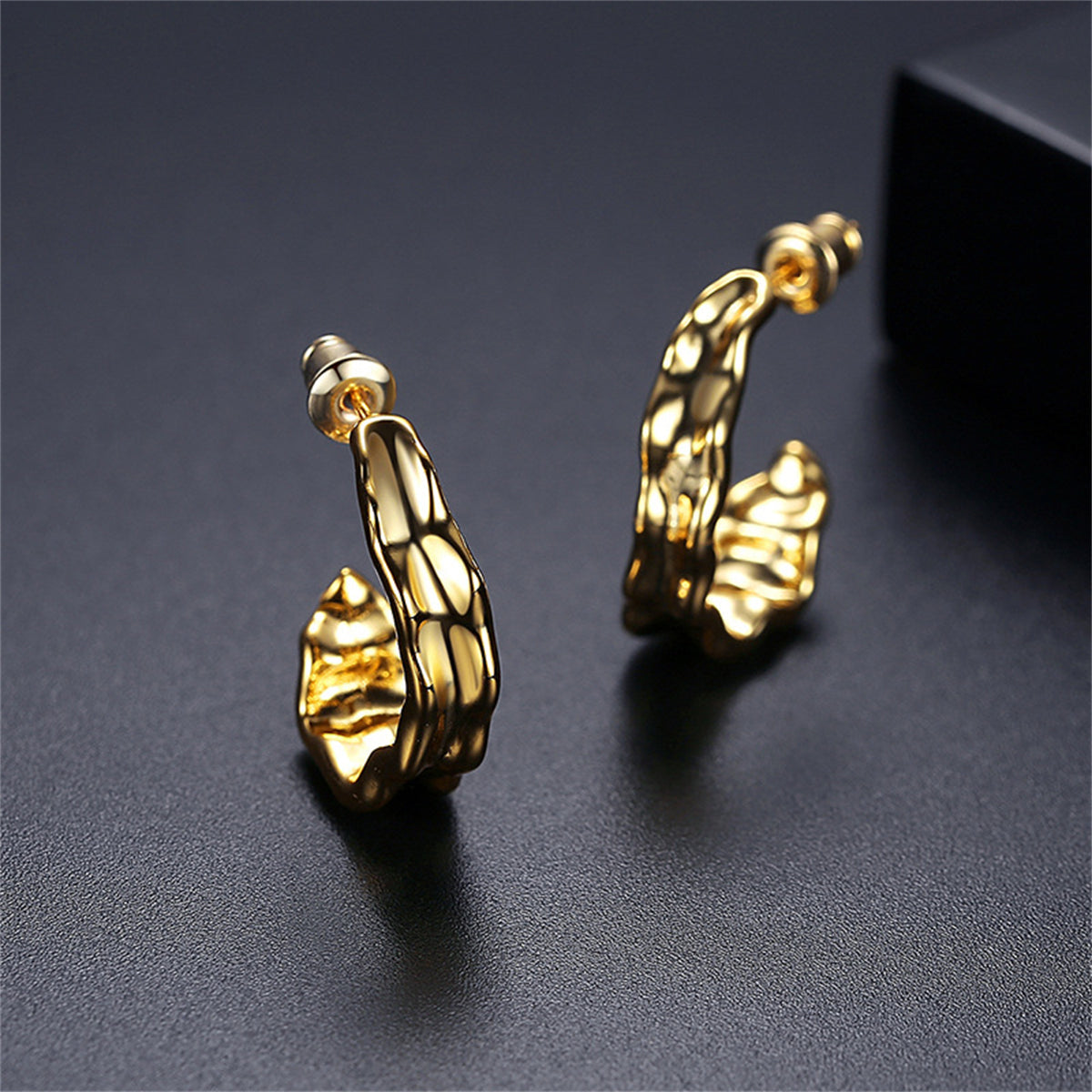 18K Gold-Plated Floral Hoop Earrings