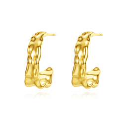 18K Gold-Plated Floral Hoop Earrings