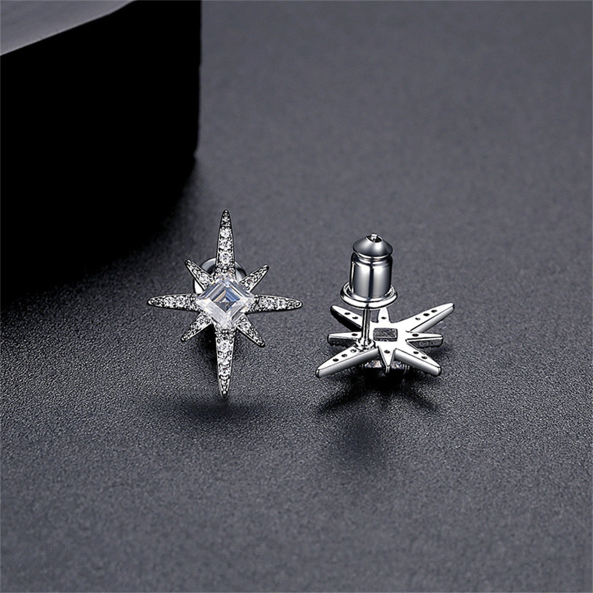 Crystal & Cubic Zirconia Silver-Plated Star Stud Earrings