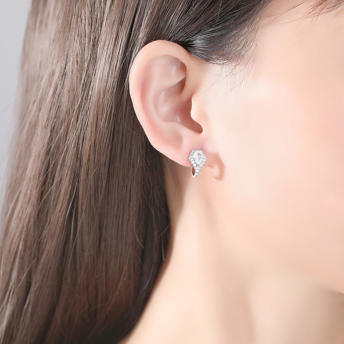 Crystal & Cubic Zirconia Silver-Plated Drop Ear Cuffs