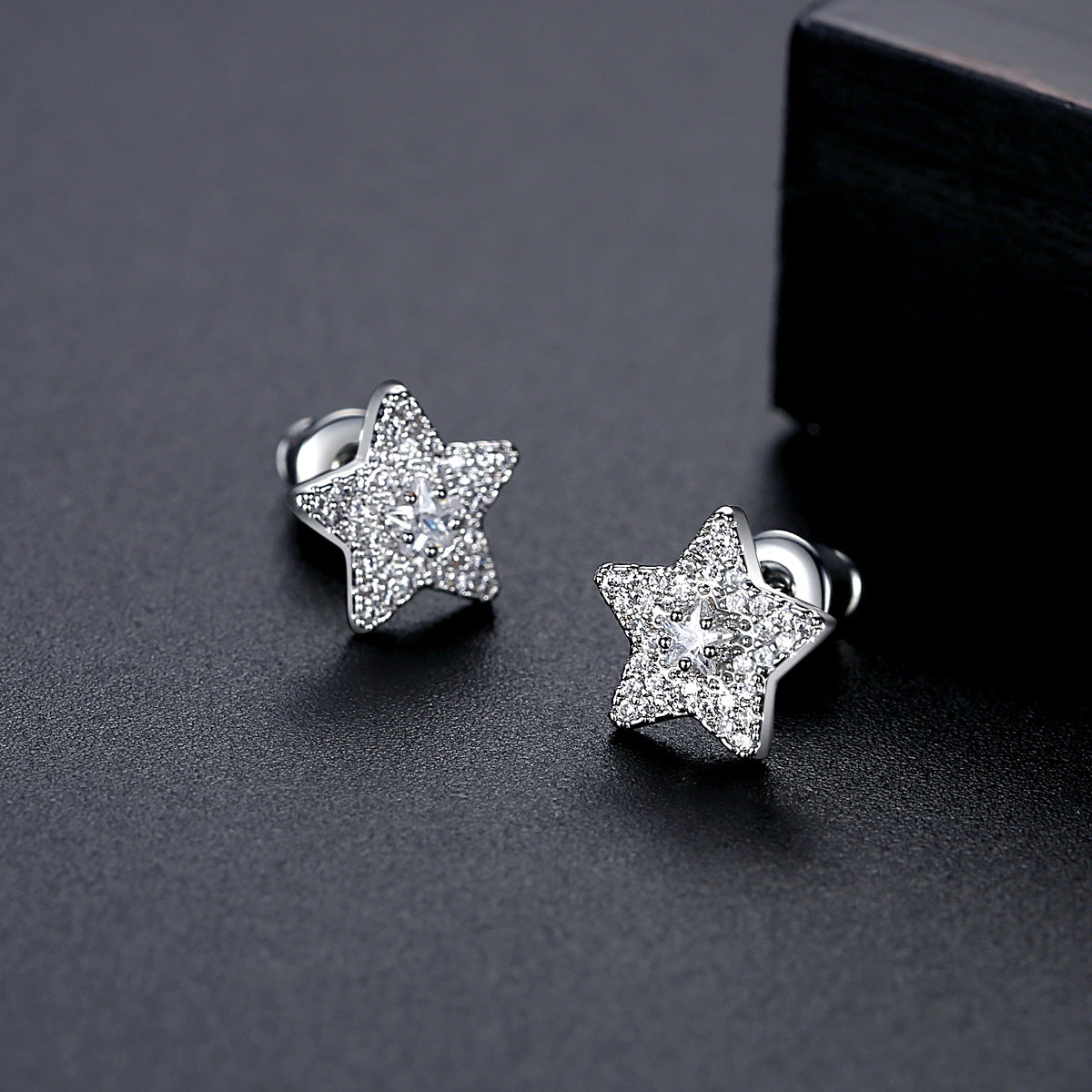 Crystal & Cubic Zirconia Silver-Plated Star Stud Earrings