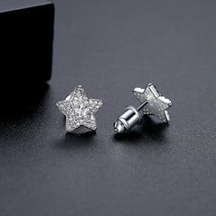 Crystal & Cubic Zirconia Silver-Plated Star Stud Earrings